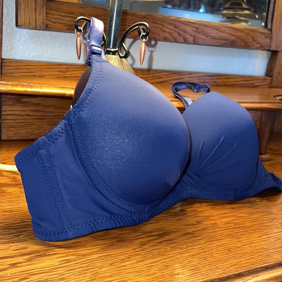 30A Women’s Bra Petite Fit Sexy Style Navy Blue Full Coverage Push Up Bra - Picture 2 of 16
